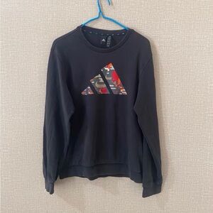 adidas Black Sweatshirt with Multicolor Logo